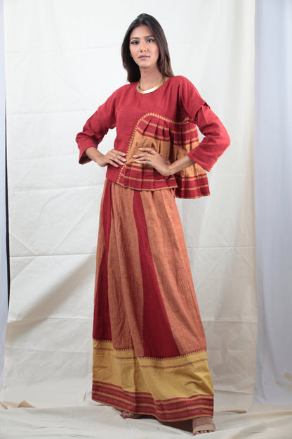 Gerua Panelled Skirt