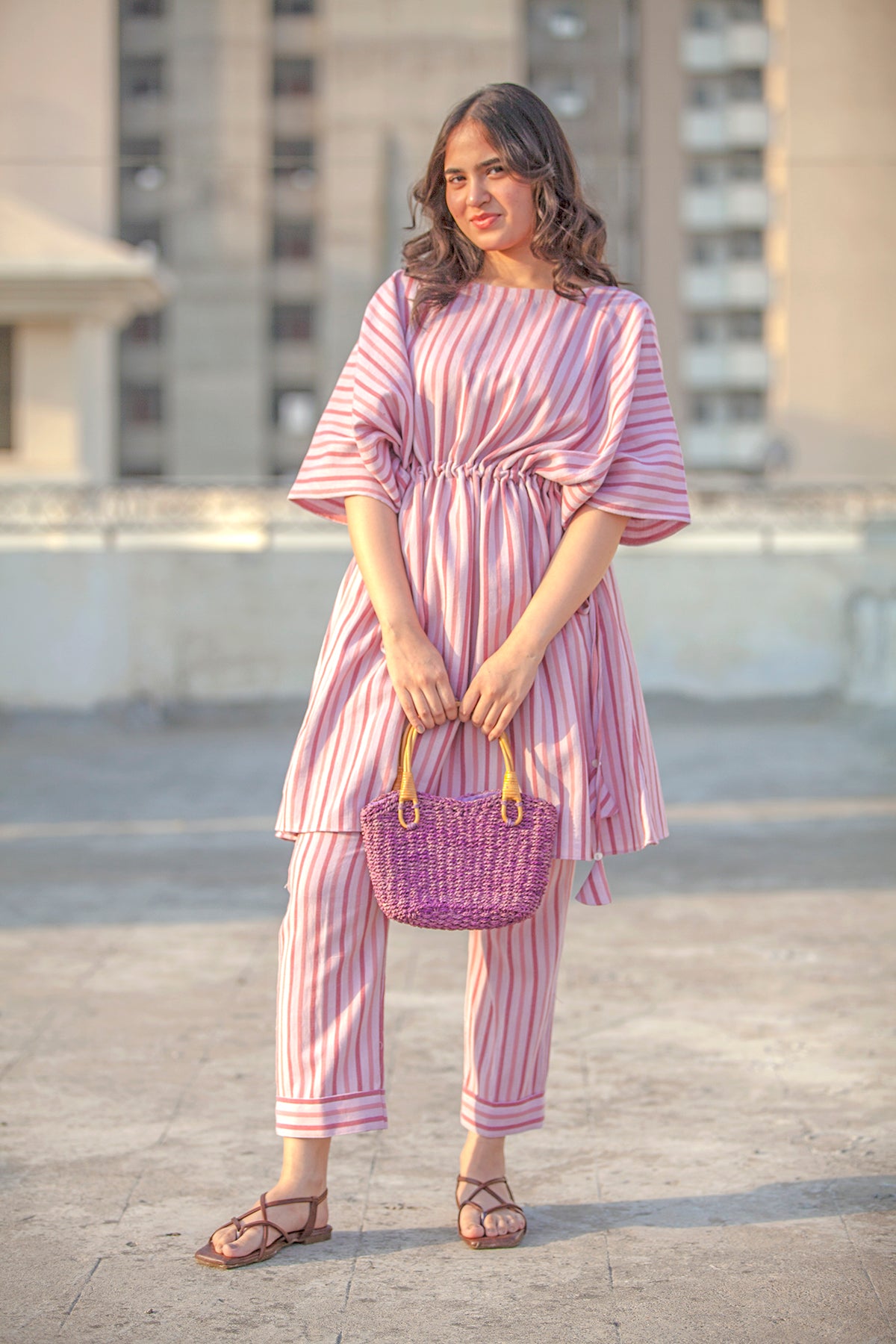 Gulabi Kaftan Set