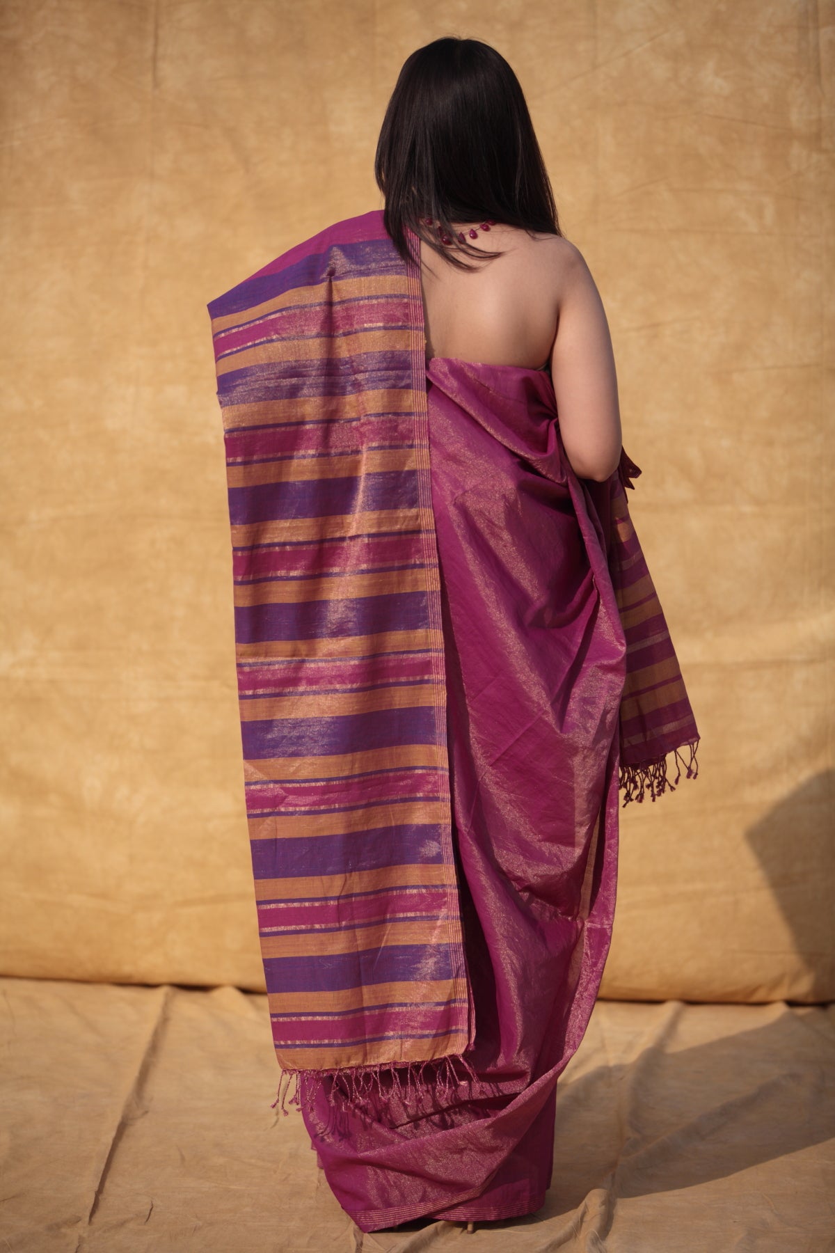 Manik Neelam Zartari Sari