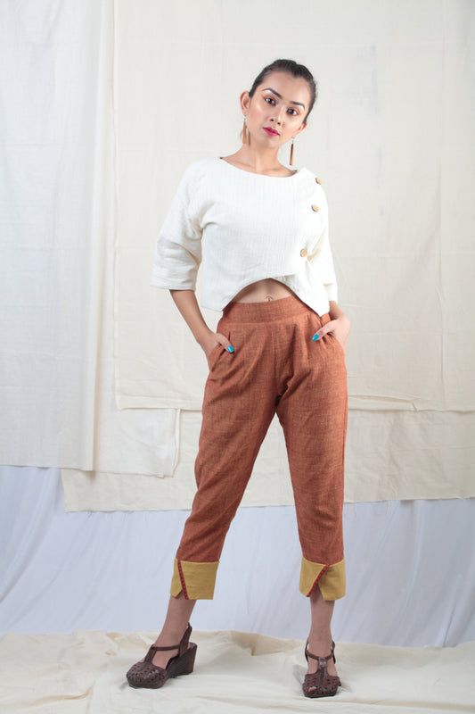 Anar Straight Cropped Trousers