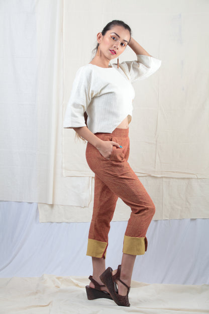 Anar Straight Cropped Trousers